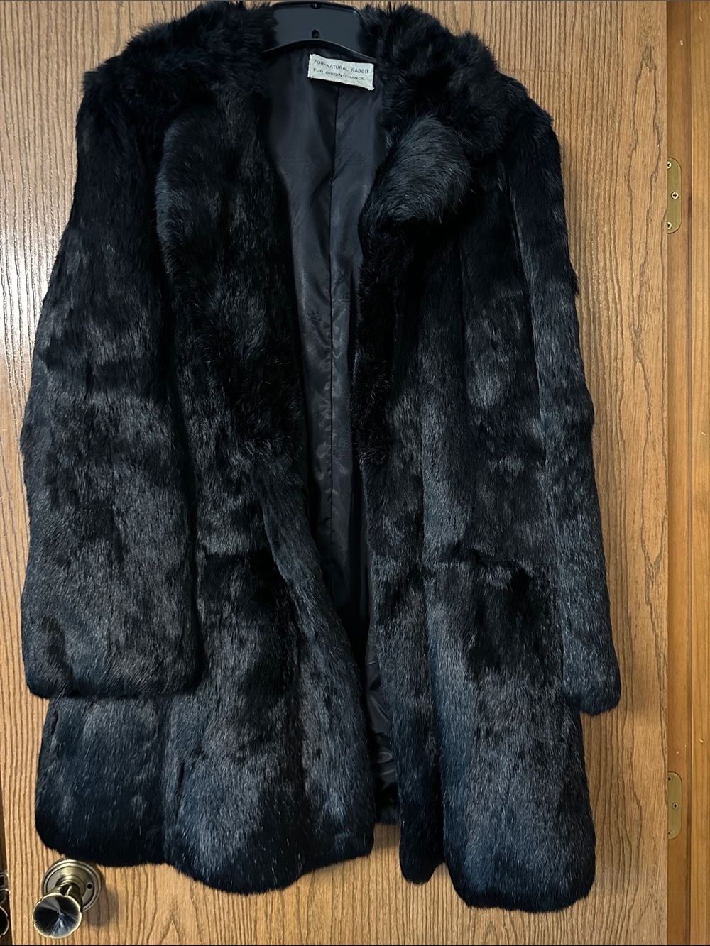 Vintage Black Rabbit Fur Coat - Luxury Women's Jacket